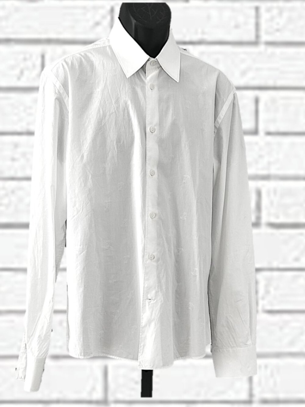 Versace | Men’s White Tonal Medusa Jacquard Dress Shirt